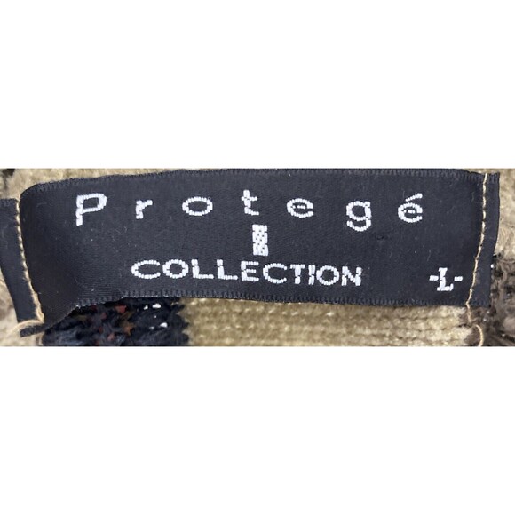 Vintage Protege Collection Sweater Men Size L 3D Knit Brown Black Striped Cosby - Picture 7 of 8